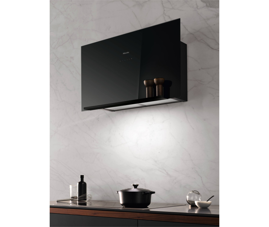Miele DA9092W Screen wand afzuigkap - zwart glas - verticaal model