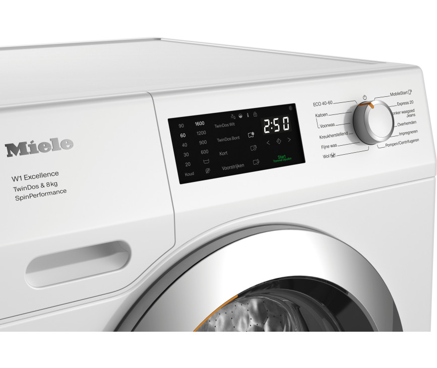 Miele WEF674WPS wasmachine met TwimDos (automatische dosering)
