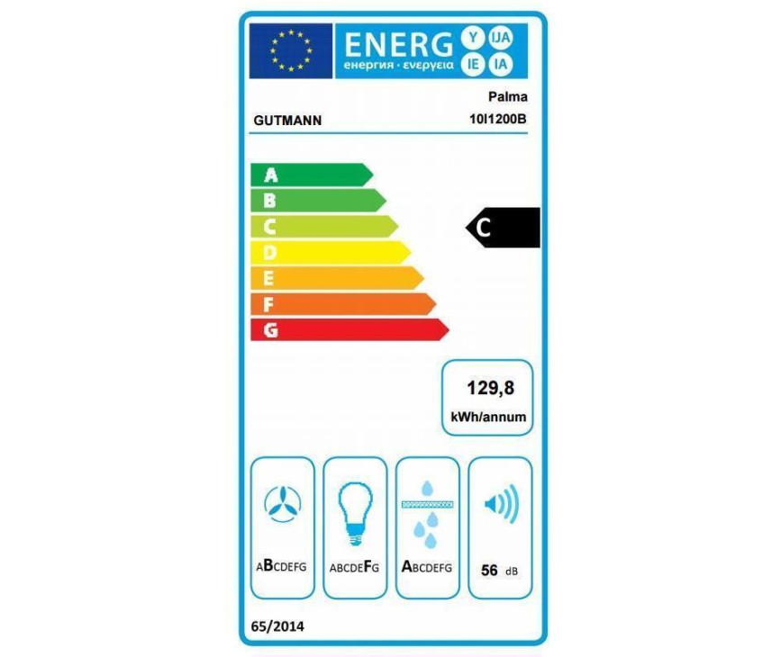 De Opera Palma 10I1200B heeft een energieklass C label
