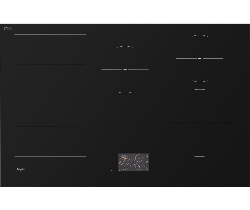 Pelgrim IK9084R inductie kookplaat met TFT scherm - 80 cm breed