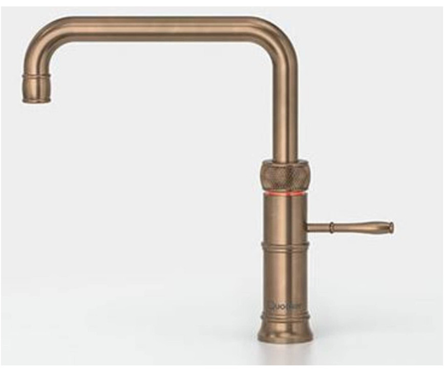 Quooker COMBI Classic Fusion Square MESSING PATINA - kokend water kraan