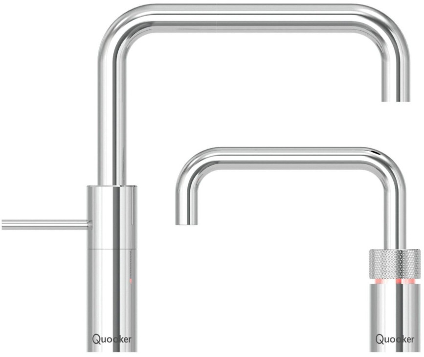 Quooker COMBI Nordic Square Twintaps CHROOM - kokend water kraan