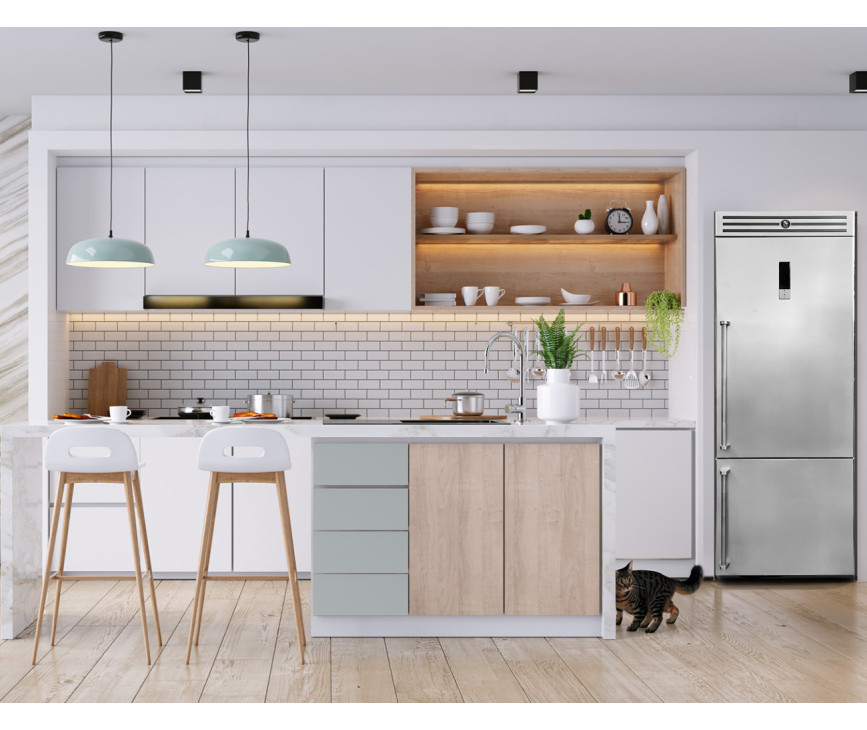 Steel GQFR-7 DX koel/vriescombinatie - Genesi - roestvrijstaal