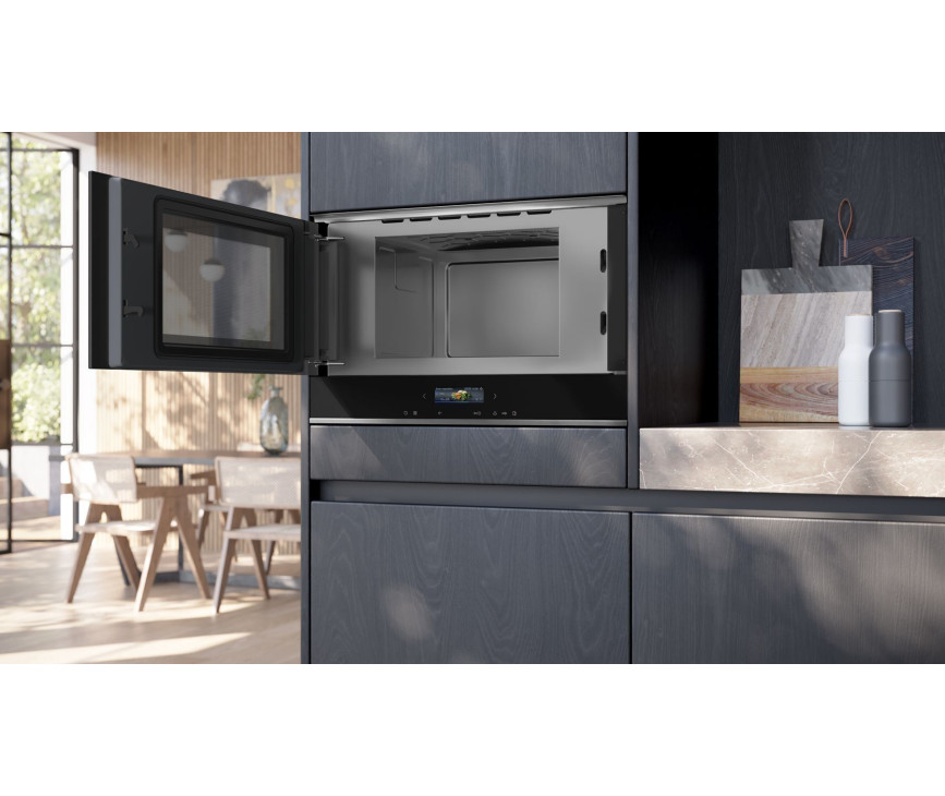Siemens BF722L1B1 inbouw magnetron - linksdraaiend - zwart