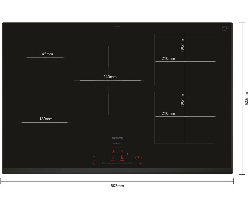 Siemens ED851HWB1M inbouw inductie kookplaat - 80 cm. breed
