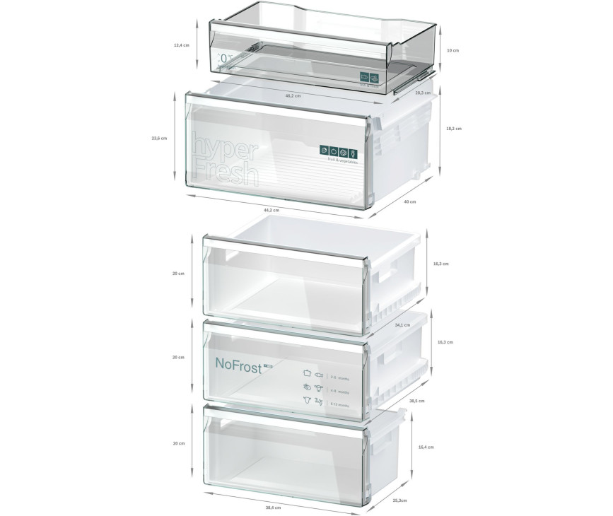 Siemens KG36N2LCF vrijstaande koelkast - rvs-look