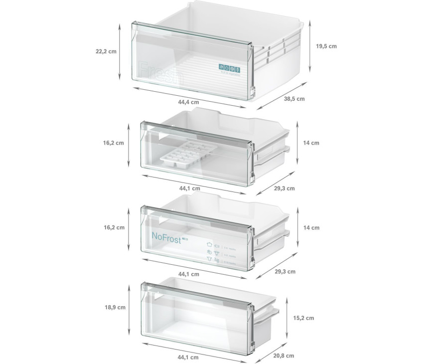Siemens KI96NNSE0 inbouw koelkast - nis 194 cm - sleepdeur