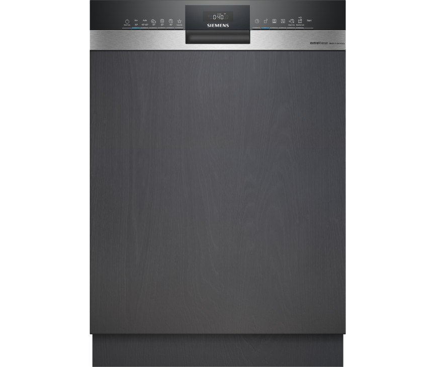 Siemens SN53ES20BE half geintegreerde inbouw vaatwasser met rvs bedieningspaneel