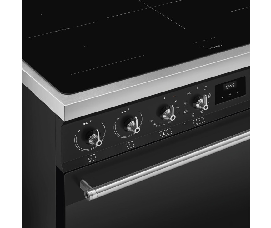 Smeg C92IMMB2 inductie fornuis met 2 ovens - mat zwart