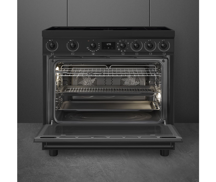 Smeg C9IMN2 inductie fornuis - mat zwart - 90 cm