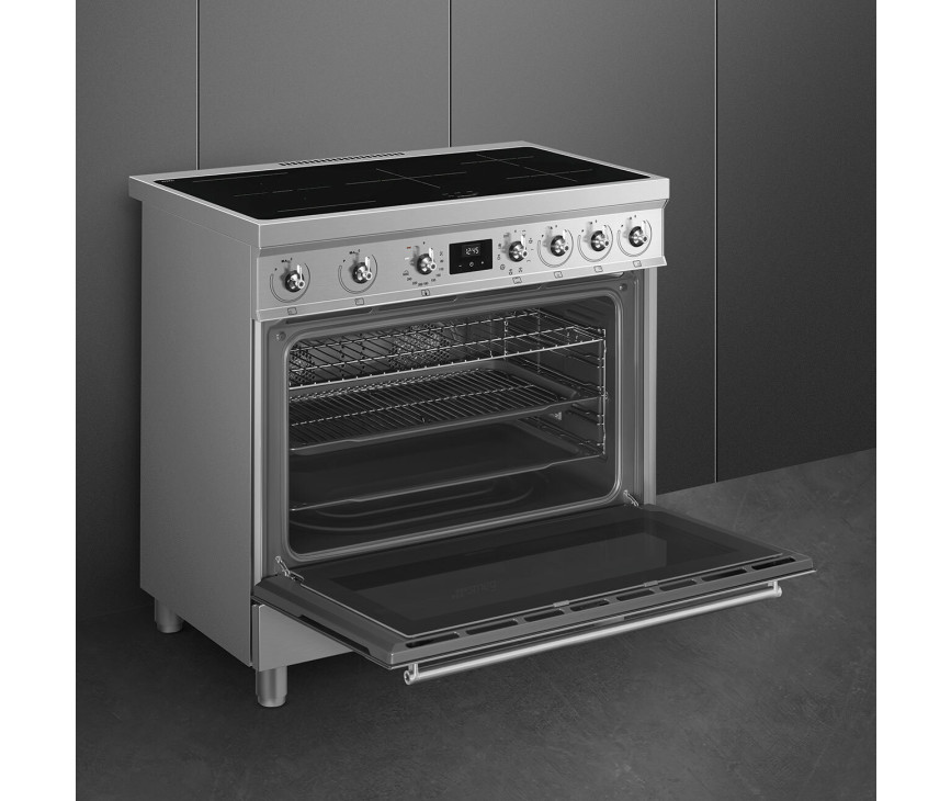 Smeg C9IMX2 inductie fornuis - rvs - 90 cm.