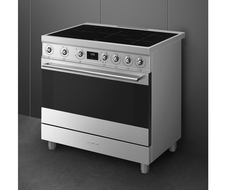Smeg C9IMX2 inductie fornuis - rvs - 90 cm.