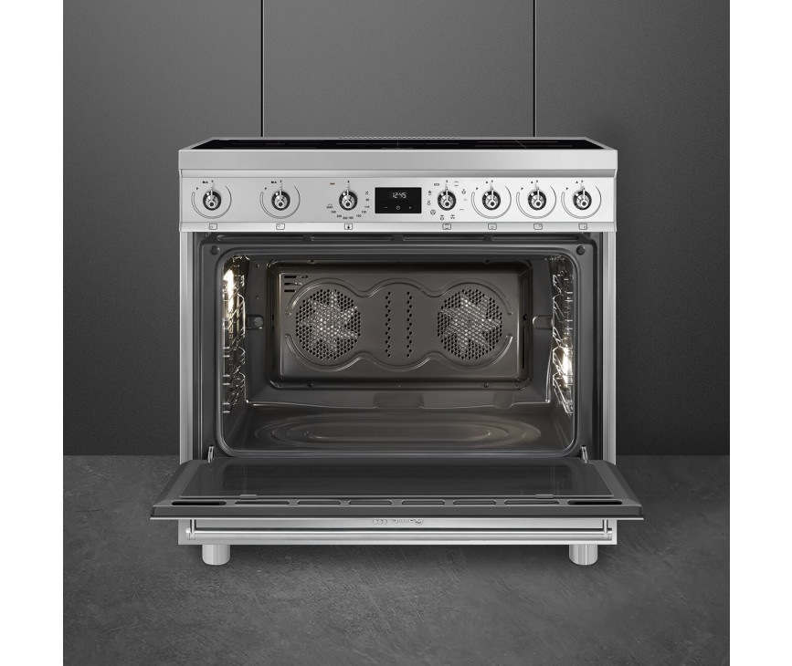 Smeg C9IMX2 inductie fornuis - rvs - 90 cm.