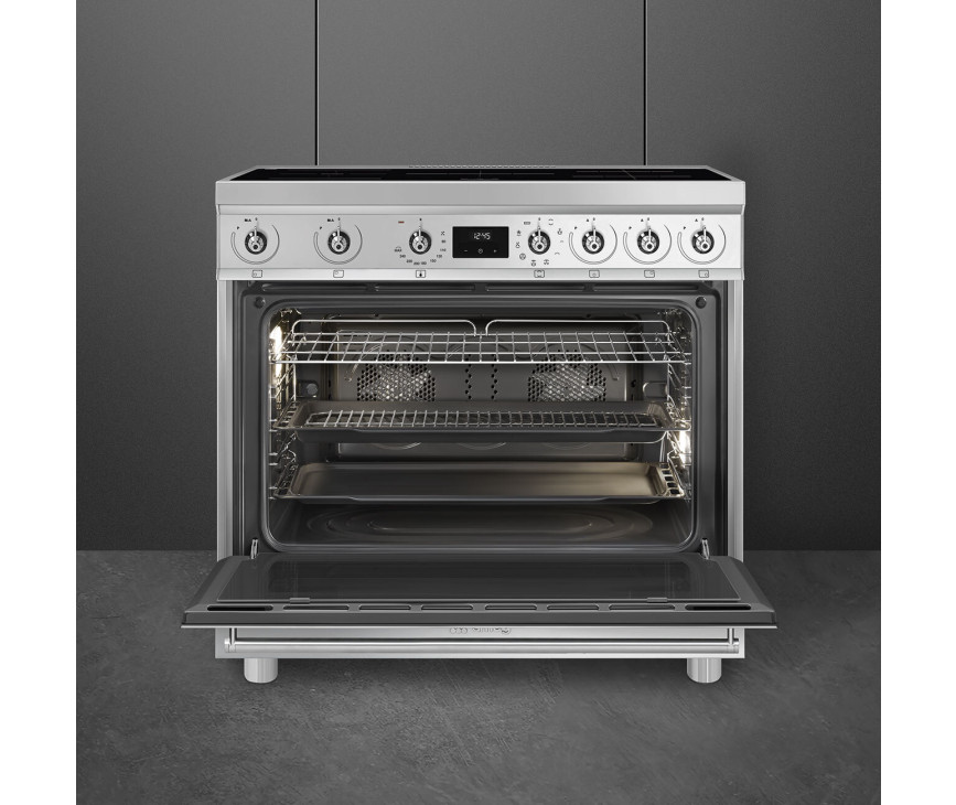 Smeg C9IMX2 inductie fornuis - rvs - 90 cm.