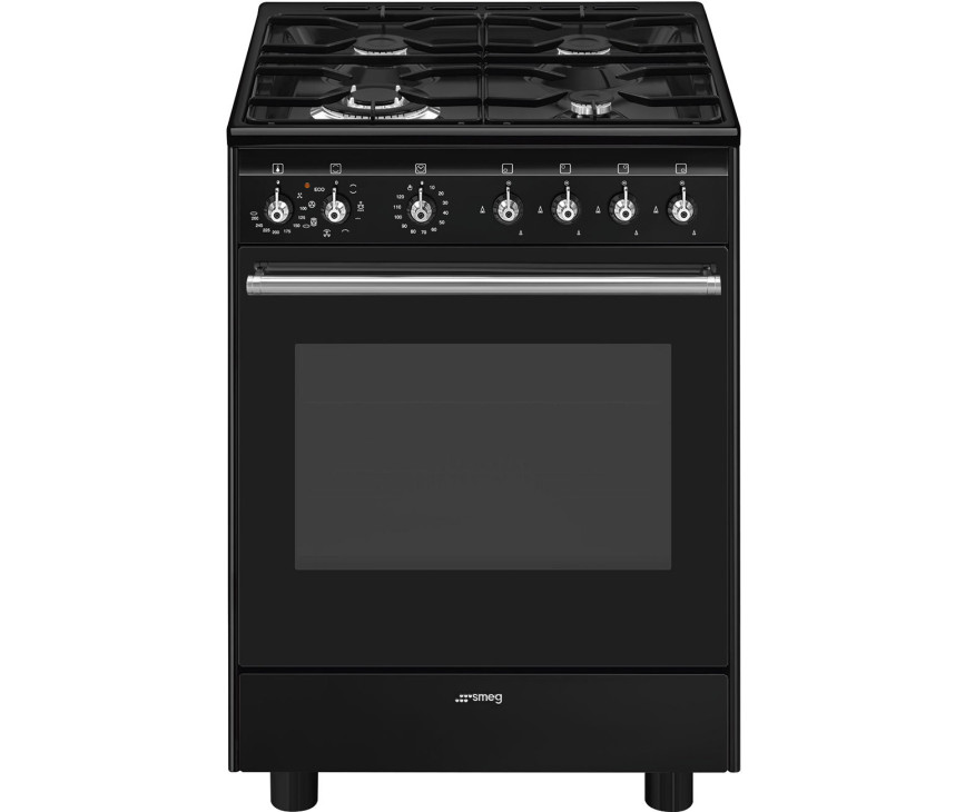 Smeg CX61GMBLNLK gas fornuis - 60 cm - zwart
