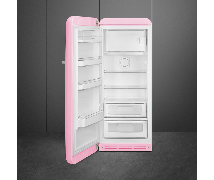 Smeg FAB28LPK6 retro jaren 50 koelkast - roze - linksdraaiend