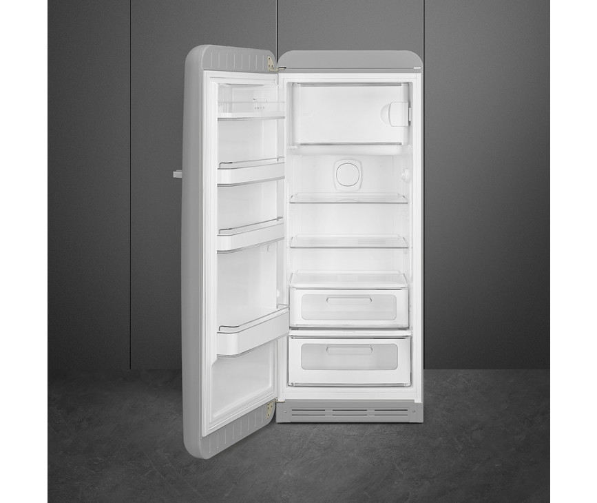 Smeg FAB28LSV6 retro jaren 50 koelkast - zilver - linksdraaiend