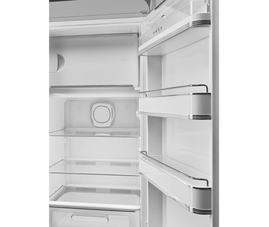 Smeg FAB28RSV6 retro jaren 50 koelkast - zilver - rechtsdraaiend
