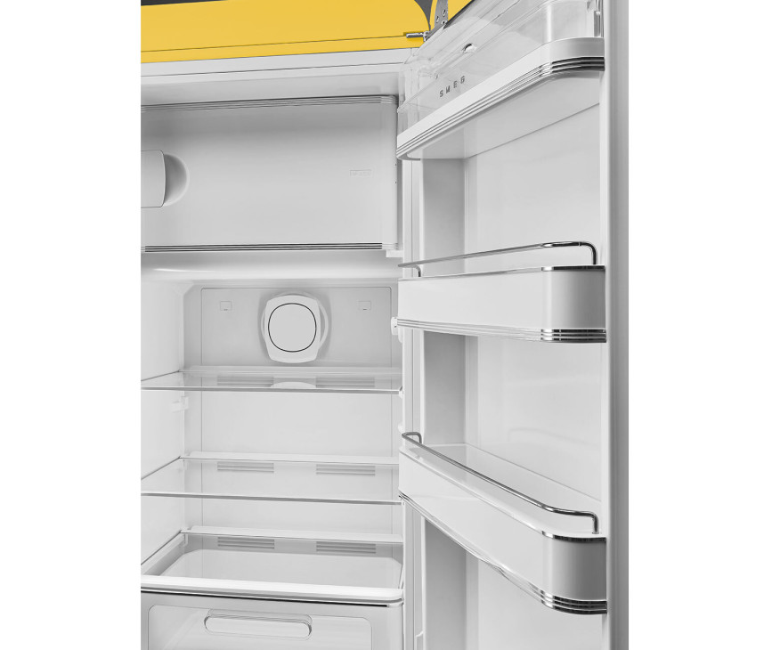 Smeg FAB28RYW6 retro jaren 50 koelkast - geel - rechtsdraaiend