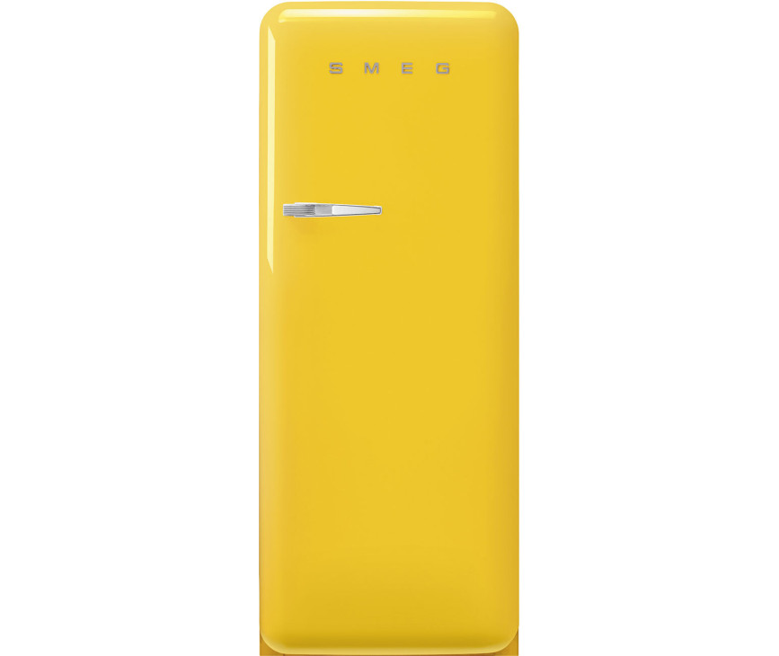 Smeg FAB28RYW6 retro jaren 50 koelkast - geel - rechtsdraaiend