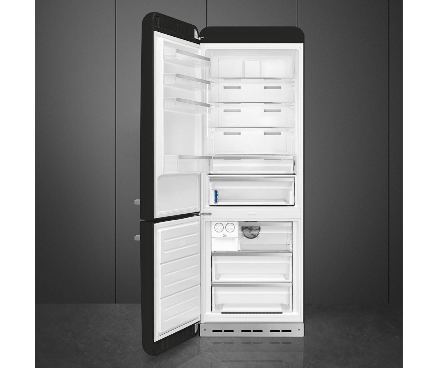 Smeg FAB38LBL6 retro jaren 50 koelkast - zwart - linksdraaiend