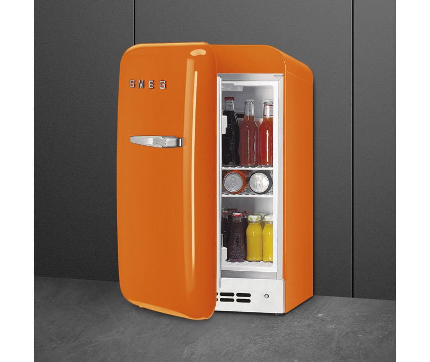 Smeg FAB5LOR6 retro jaren 50 koelkast - oranje - linksdraaiend