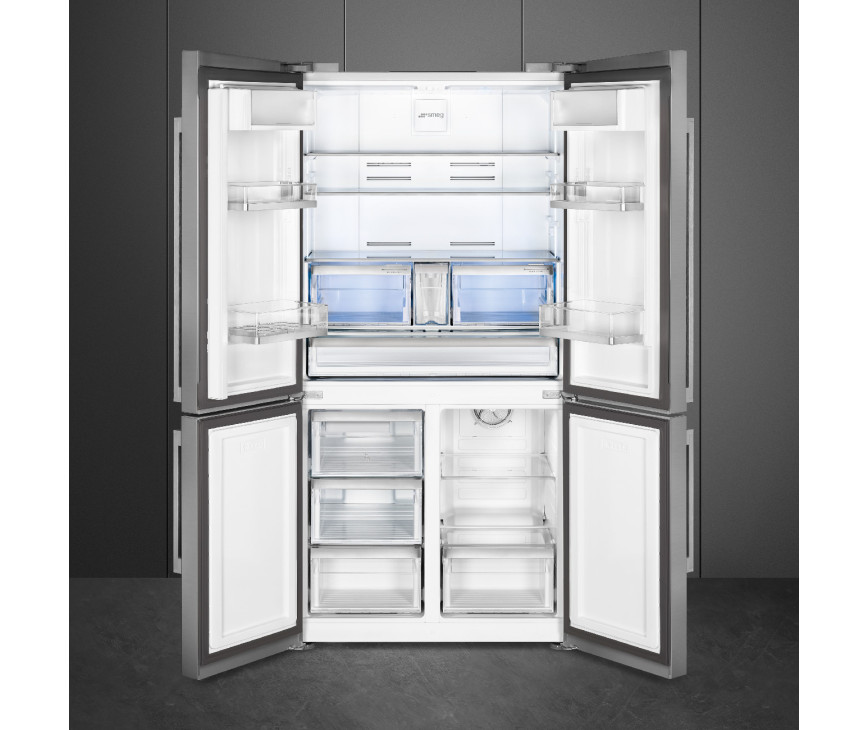Smeg FQ60XDAIE side-by-side koelkast - 4-deurs - rvs-look