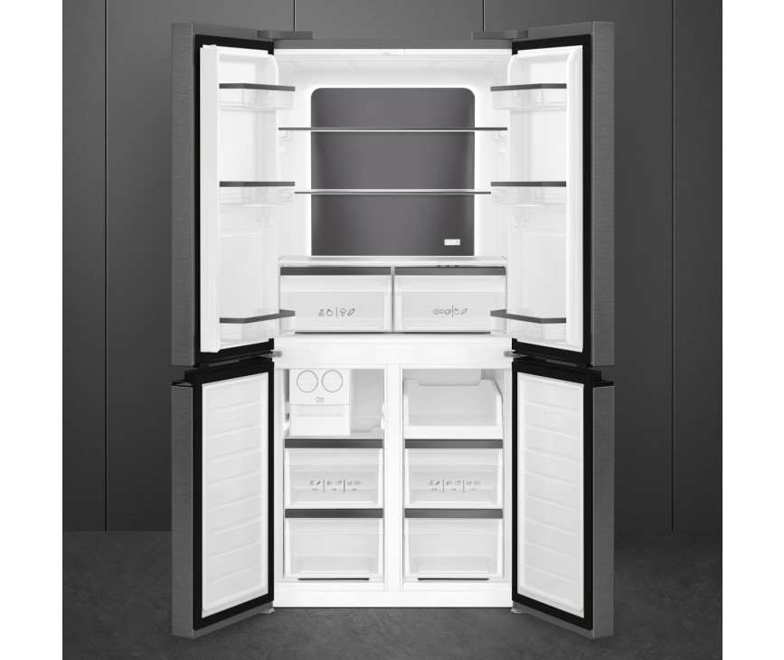 Smeg FQI48KD side-by-side koelkast - blacksteel-look