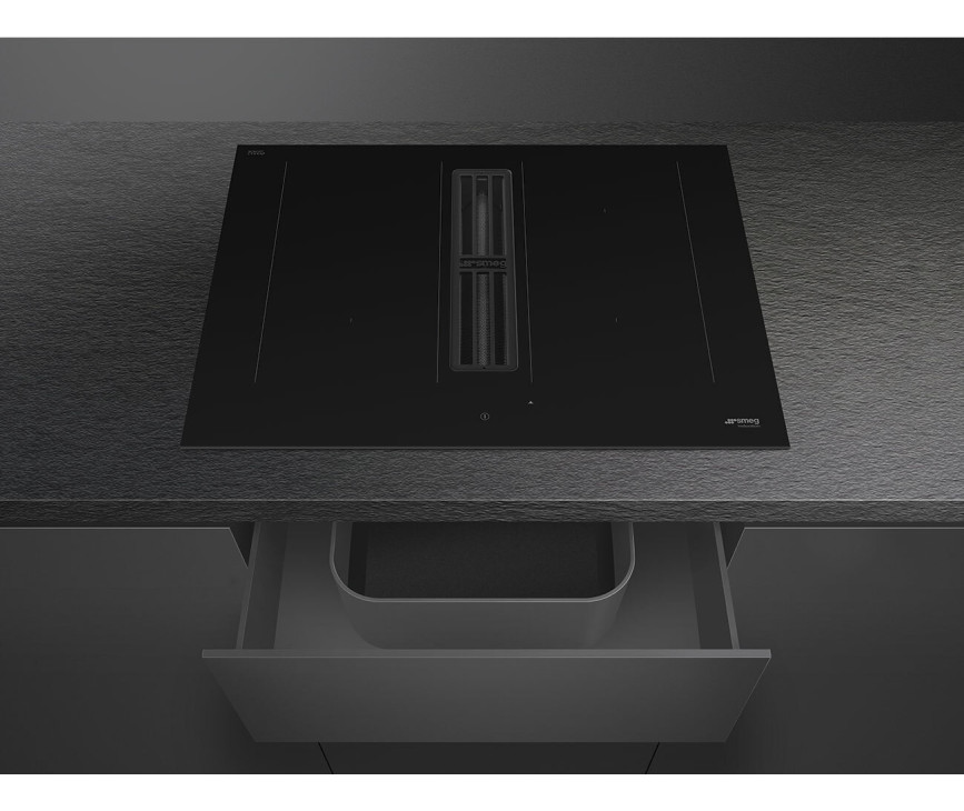 Smeg HOBD472D2 inbouw inductie kookplaat met afzuiging - 70 cm. breed