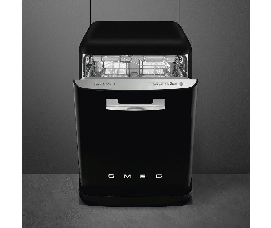 Smeg LVFABBL3 vrijstaande retro jaren 50 vaatwasser - zwart
