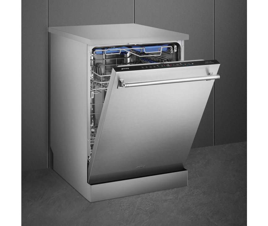 Smeg LVS345BQSTX vrijstaande design vaatwasser - rvs