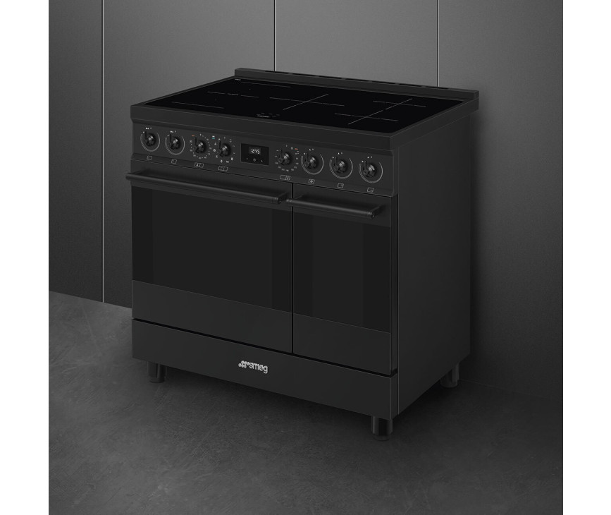Smeg C92IPN2 inductie fornuis - mat zwart - dubbele oven