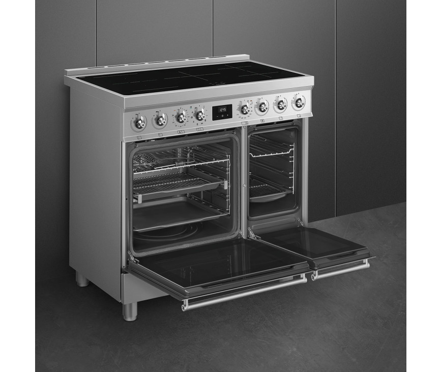 Smeg C92IPX2 inductie fornuis - roestvrijstaal - dubbele oven