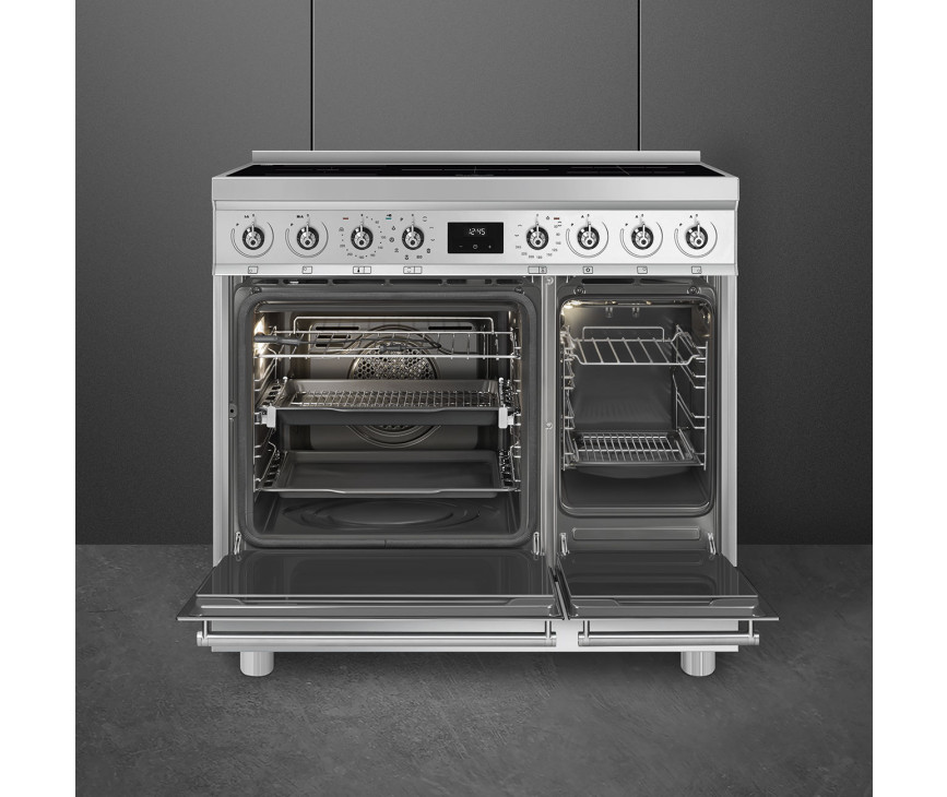 Smeg C92IPX2 inductie fornuis - roestvrijstaal - dubbele oven