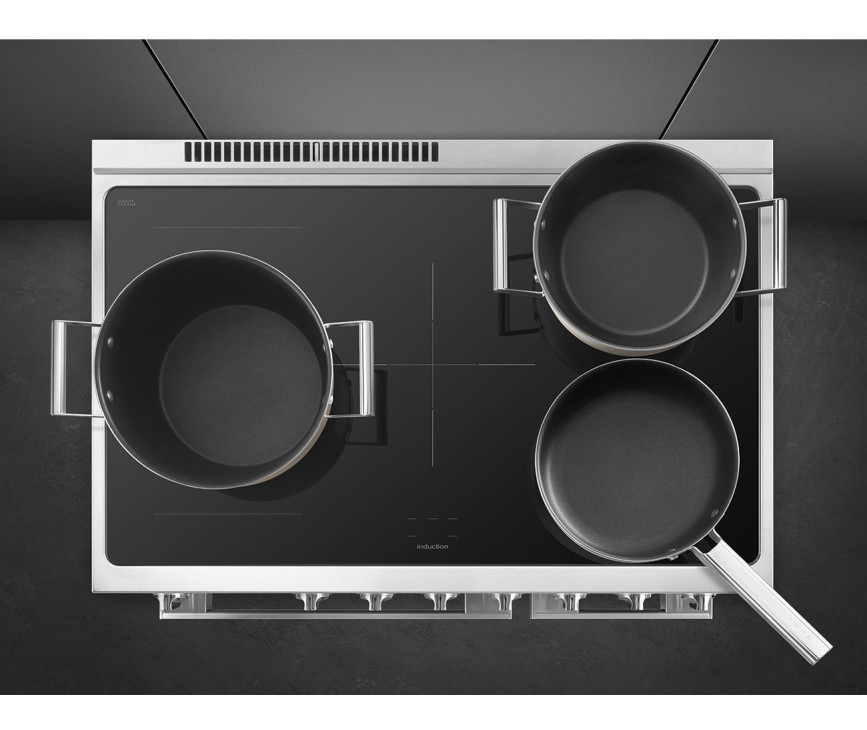 Smeg CPF92IMBL inductie fornuis - zwart - dubbele oven - Portofino