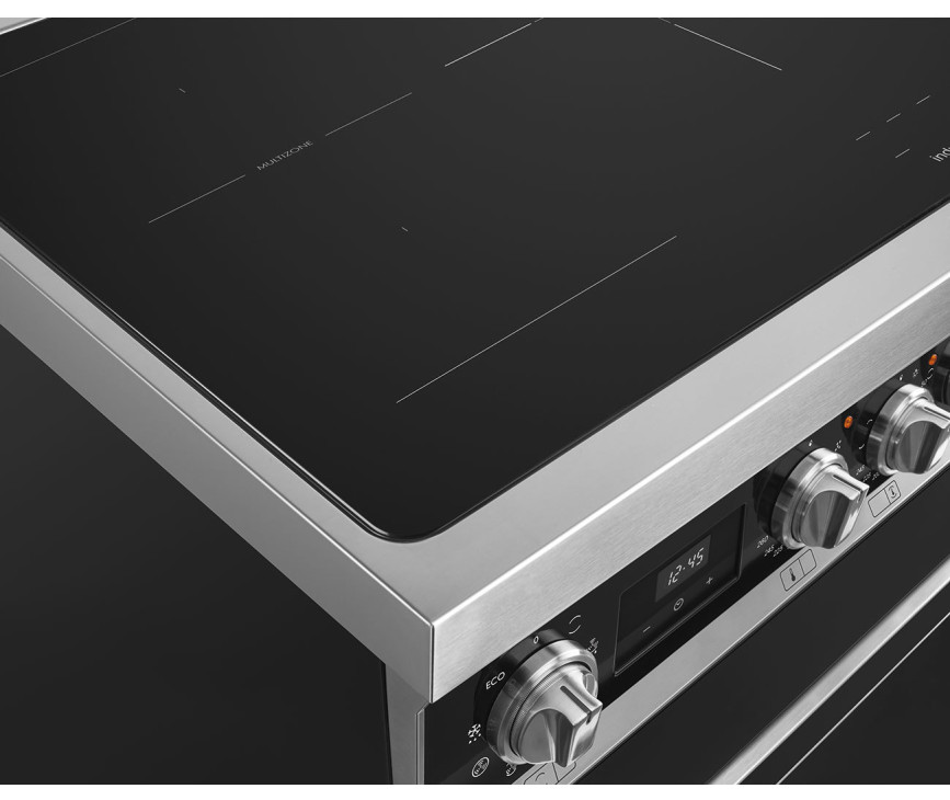 Smeg CPF92IMBL inductie fornuis - zwart - dubbele oven - Portofino