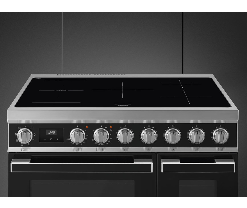 Smeg CPF92IMBL inductie fornuis - zwart - dubbele oven - Portofino