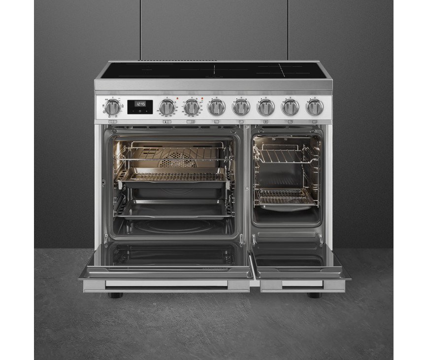Smeg CPF92IMWH inductie fornuis - wit - dubbele oven - Portofino
