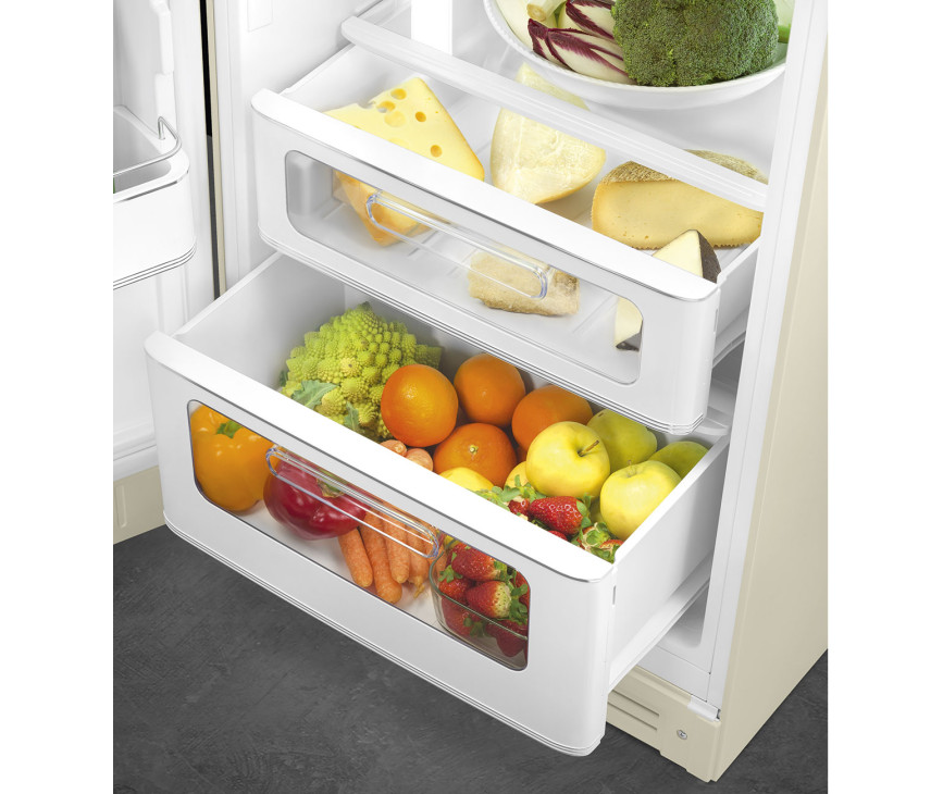 Smeg FAB30LCR5 retro jaren 50 koelkast - crème - linksdraaiend