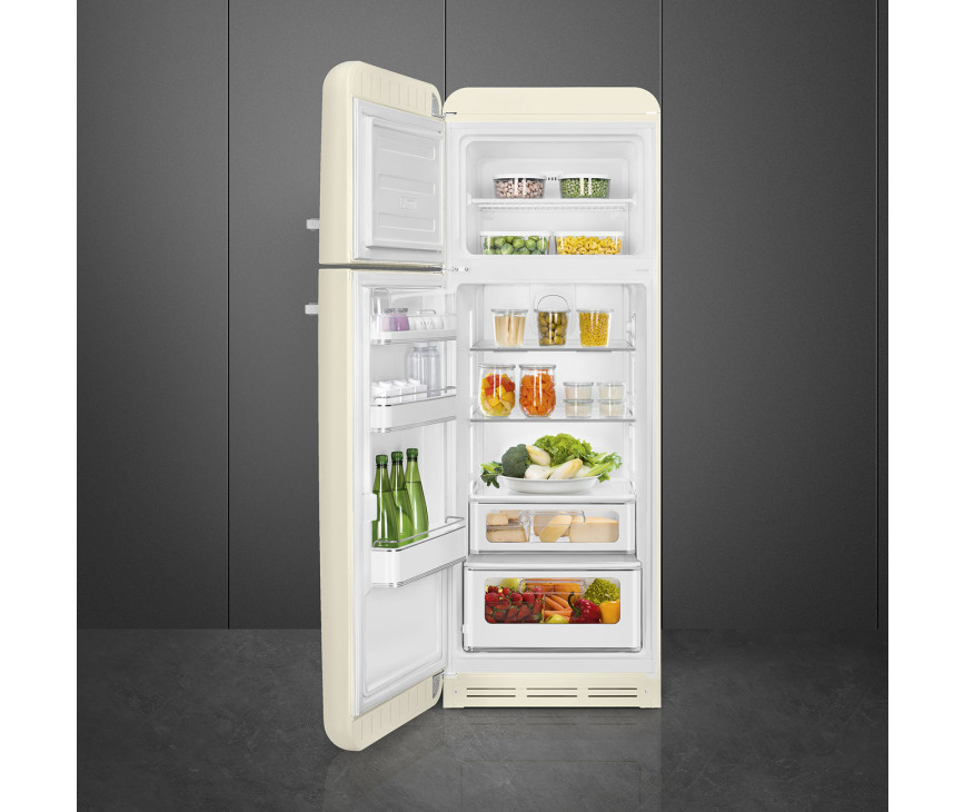 Smeg FAB30LCR5 retro jaren 50 koelkast - crème - linksdraaiend