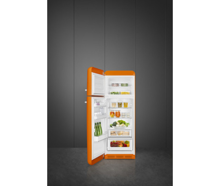 Smeg FAB30LOR5 linksdraaiende retro koelkast - oranje