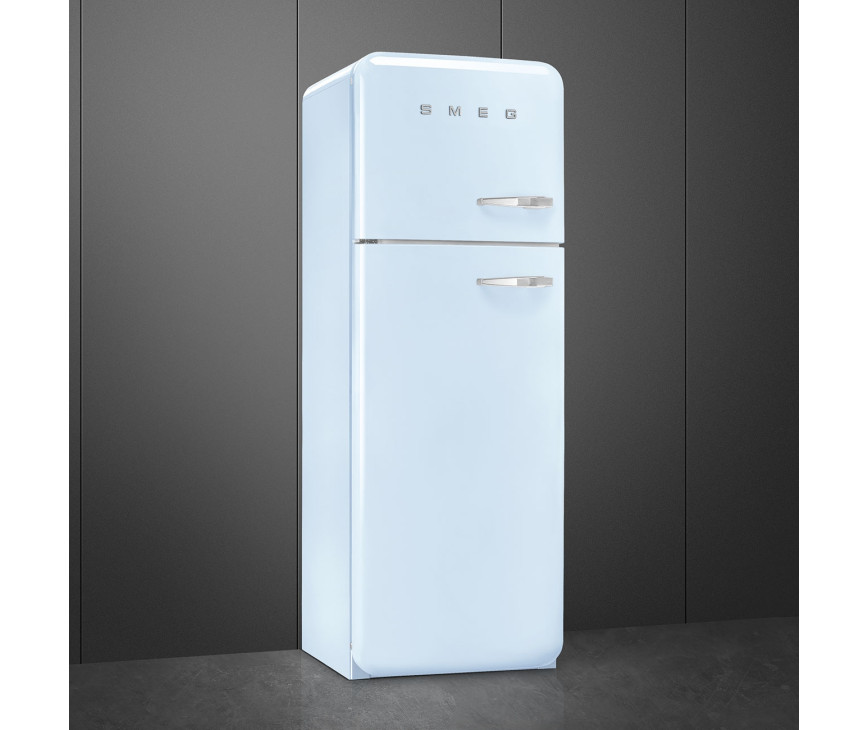 Smeg FAB30LPB5 linksdraaiende retro koelkast - pastel blauw