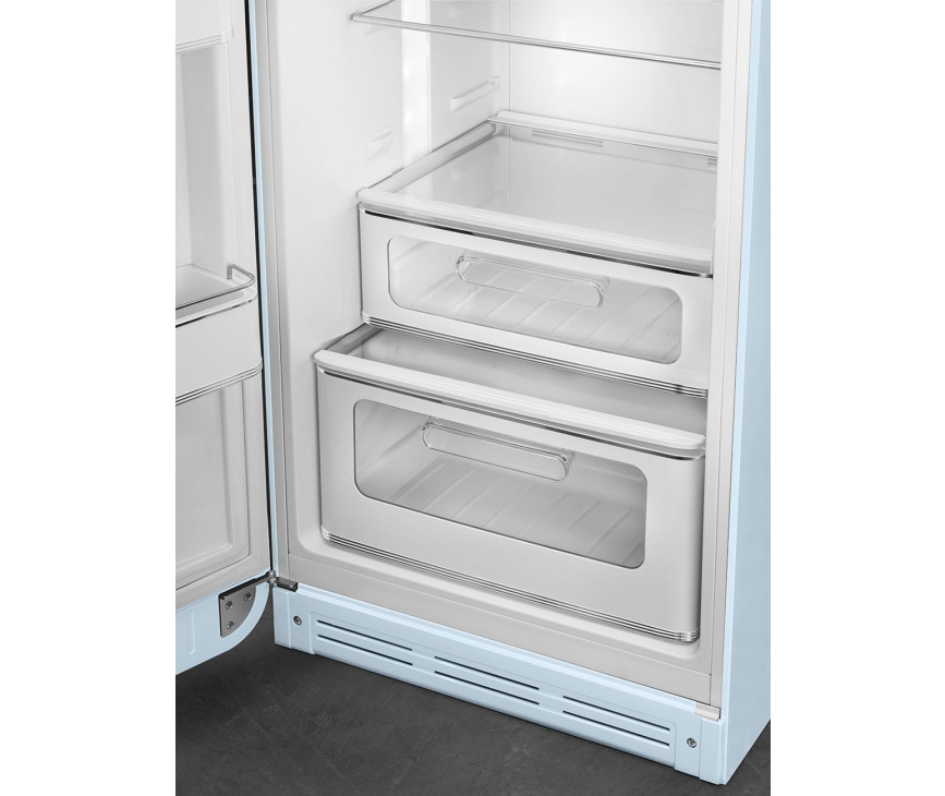 Smeg FAB30LPB5 linksdraaiende retro koelkast - pastel blauw