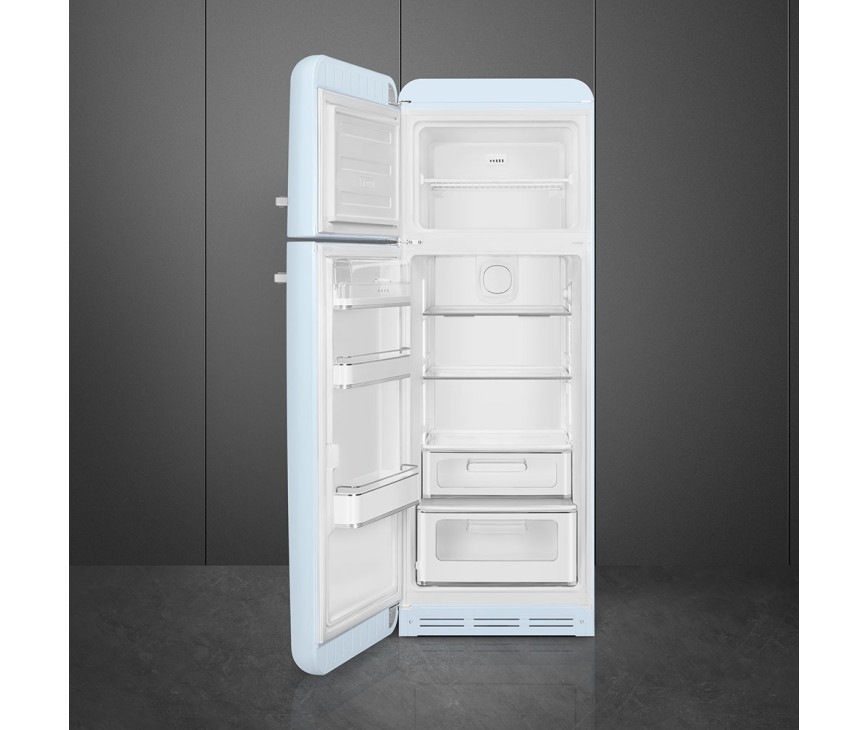 Smeg FAB30LPB5 linksdraaiende retro koelkast - pastel blauw