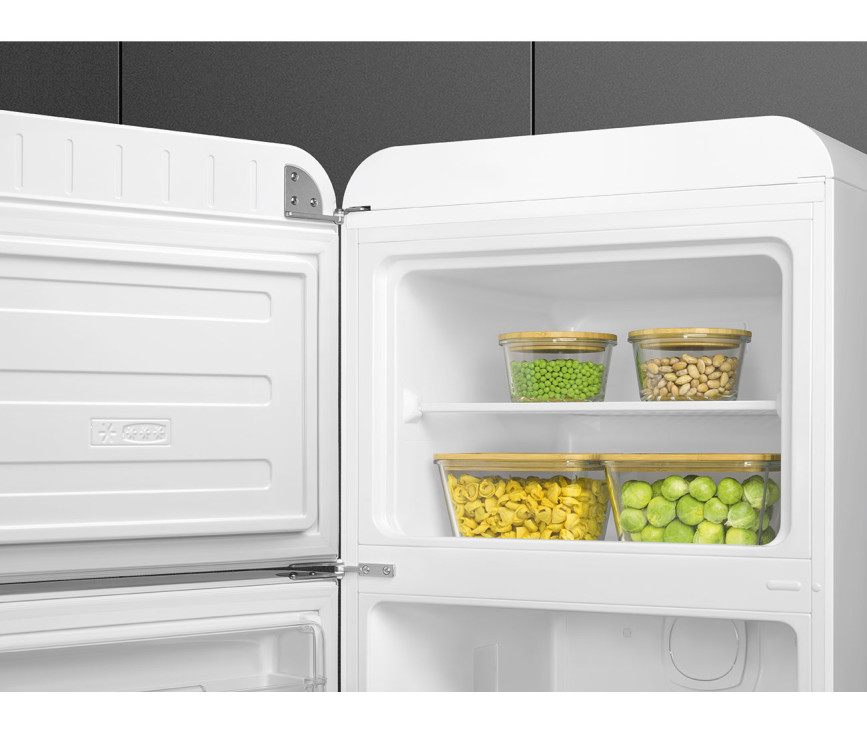 Smeg FAB30LWH5 retro jaren 50 koelkast - linksdraaiend - wit