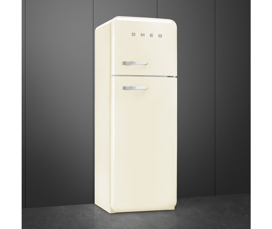 Smeg FAB30RCR5 rechtsdraaiende retro koelkast - creme