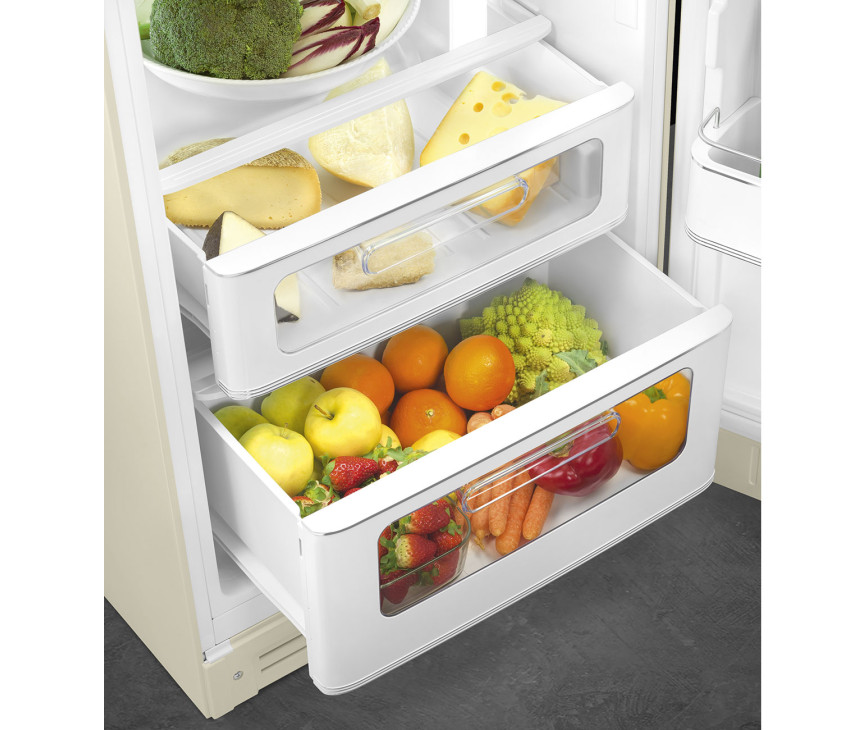 Smeg FAB30RCR5 retro jaren 50 koelkast - crème - rechtsdraaiend