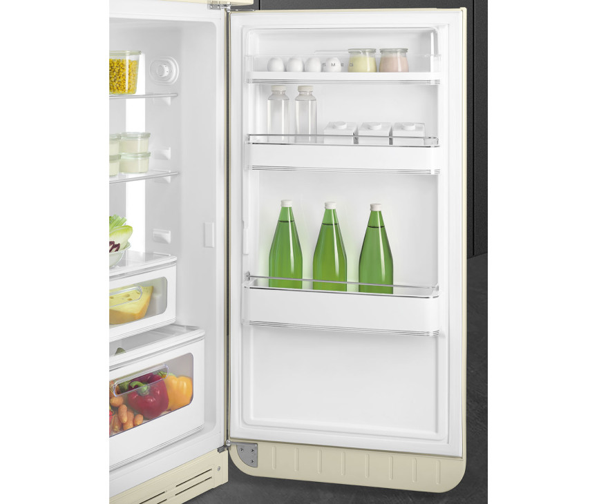 Smeg FAB30RCR5 retro jaren 50 koelkast - crème - rechtsdraaiend