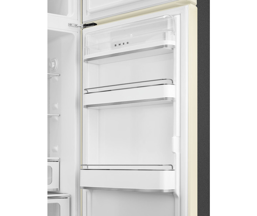 Smeg FAB30RCR5 rechtsdraaiende retro koelkast - creme