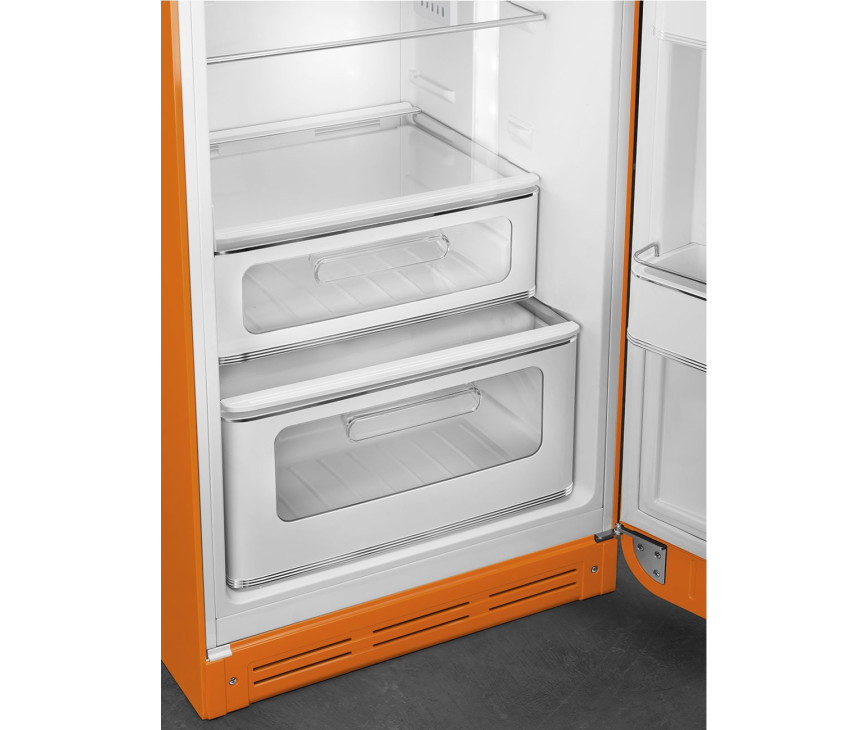 Smeg FAB30ROR5 rechtsdraaiende retro koelkast - oranje
